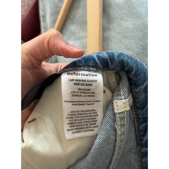 REFORMATION Cary High Rise Slouchy Wide Leg Jeans in Colorado Size 28 - Picture 7 of 8